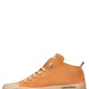 Femmes Candice Cooper | Baskets Cheville En Cuir Poli Et Daim Orange -Mid S